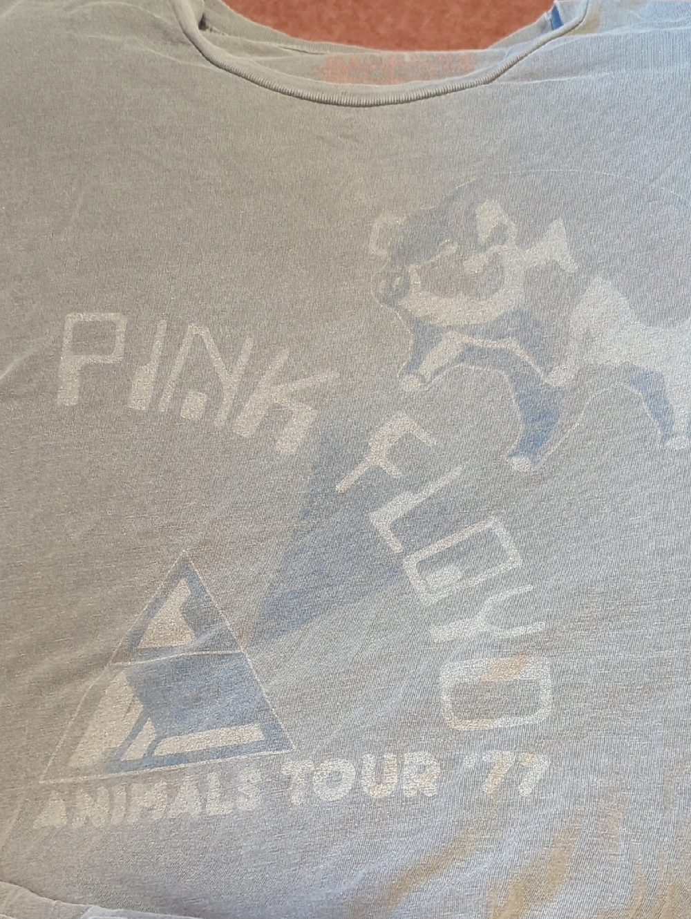 Vintage Pink Floyd Animals Tour '77 Light Gray Faded Tour Tee Men's Size Large